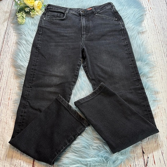Anthropologie Pilcro High Waist Straight Leg Black Jeans sz 28 - Picture 1 of 8
